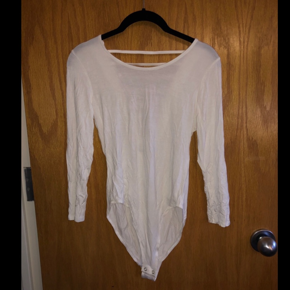 White Strap Back Bodysuit